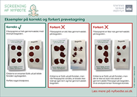Sceendump af plakaten: Eksempler på korrekt og forkert prøvetagning