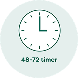 Ur med tekst 48-72 timer tørretid